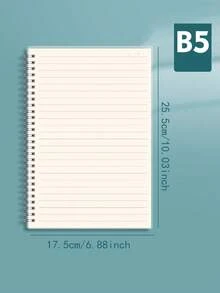 Libreta De Bobina Para Estudiante, Cubierta Transparente De Pp, Papel De Cuadrícula B5 - Beis - Ver 3
