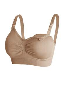 Confezione da 3 mutande in nylon per maternità, reggiseno per allattamento senza fili con fibbia anteriore apribile, regolabile e push-up