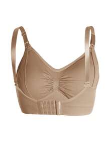 Confezione da 3 mutande in nylon per maternità, reggiseno per allattamento senza fili con fibbia anteriore apribile, regolabile e push-up