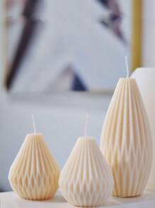 2 Chiếc Khuôn Nến Hình Học Hình Quả Lê Nến Thơm Khuôn Silicon DIY Họa Tiết Origami Chai Trang Trí Nhà Cửa Làm Nến Sọc Hình Nón Hương Thơm Khuôn Thạch Cao - Nhiều màu - Xem 1