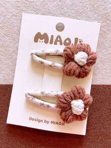 2 Piezas Pinzas Para El Cabello A La Moda Y Lindas Que Combinan Con Todo - Multicolor - Ver 1