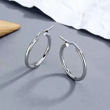 1pair Sterling Silver Classical Hoop Earrings For Women Party Daily Wear Fine Jewelry Gifts