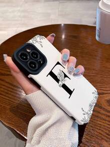 1件3d花卉和字母圖案柔軟防摔手機殼,適用於iphone和三星手機 - 彩色 - 查看 5