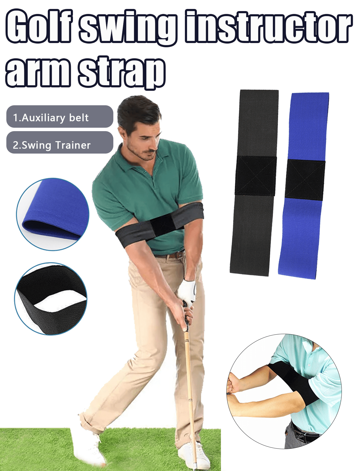 1pc Golf Swing Training Aid Elastic Arm Band For Improving Hand & Swing