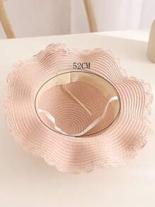 1 套女孩夏季公主蝴蝶结包带防晒帽，适合日常穿着和公主主题活动 - 粉色 - 查看 2