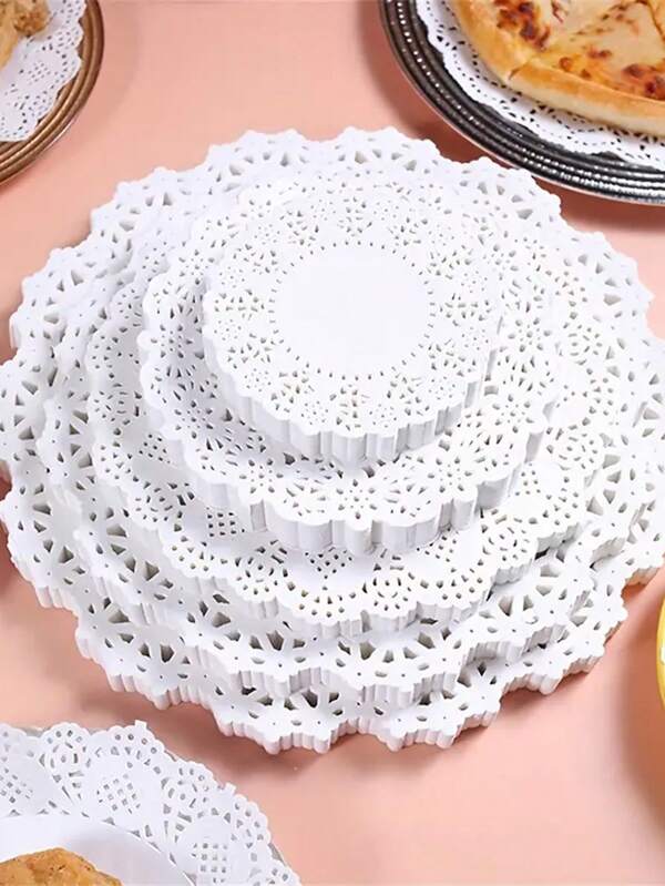 Elegant White Lace Paper Lily Table Placemats For Wedding Reception And Party Favors - Diy Gift Box And Table Decoration Mats
