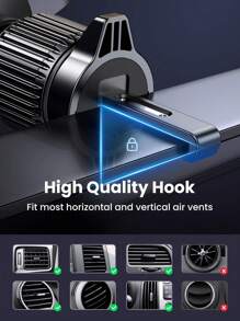 UGREEN Car Vent Phone Mount Gravity Phone Holder Hands-Free Car Air Vent Mount Auto Lock Compatible With IPhone 16 15 14 13 Pro Max Galaxy S22 S9 S10 Realme Phone Holder - Black - View 5