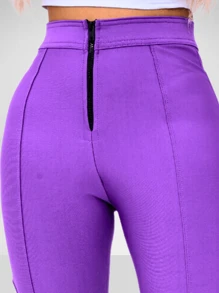 Women Leggings - 中紫紅色 - 查看 4