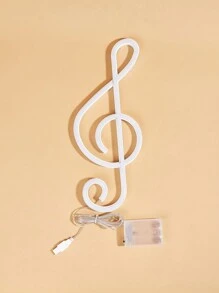 CHI-BUY 1pc Music Score Shaped LED Neon Light, USB+3*1.5V AA Battery Powered, Home Wall-Mounted Neon Light, Suitable For Bedroom, Holiday, Party, Wall Decoration And Other Occasions - Pink - View 2