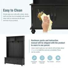 MERAX Modern Style Hall Tree With Storage Cabinet And 2 Large Drawers, Widen Mudroom Bench With 5 Coat Hooks - Black - View 5