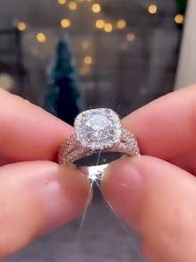 CVNANA 水鑽裝飾戒指 - 銀色 - 查看 9