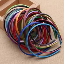 10 Fasce Per Capelli Avvolte In Raso Per Bambini Dai Colori Casuali, Larghe 1 Cm, Adatte Per L'uso Quotidiano E Accessori Per Capelli Fai Da Te