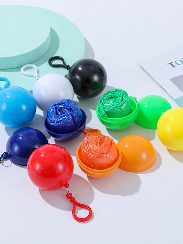 1pc Portable Disposable Outdoor Raincoat Ball, Random ColorInsulation,Galentines,Puppy,Carnival,Decoración Para Fiestas