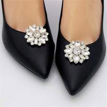 1 件可拆卸水晶雪花鞋扣,時尚優雅 Diy,適合鞋子、手袋、服裝和其他配飾,節日派對禮物 - 銀色 - 查看 3