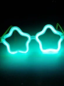 6入組手工製作發光星星和五角星眼鏡,隨機顏色,適用於各式派對,如聚會、節日、發光派對和聖誕節氛圍派對 - 彩色 - 查看 4