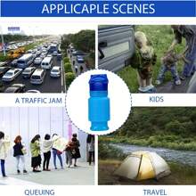 1 pieza Botella de orina retráctil portátil, bolsa de orina portátil para exteriores, inodoro portátil para adultos y niños para viajes en automóvil, transporte, campamento, senderismo, orinales de emergencia de 750ml, artículos esenciales de viaje