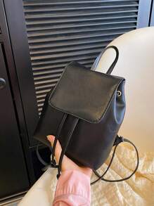 1 Ba lô thời trang phong cách cún con màu trơn để đi lại, túi đi học, di động, ngăn đựng máy tính xách tay, sức chứa lớn, dành cho nữ tuổi teen, nữ sinh viên đại học, đại học, trung học cơ sở, trung học phổ thông, ngoài trời, du lịch, đi chơi, trường tiểu học, văn phòng - màu đen - Xem 2