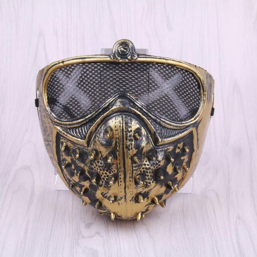 Máscara De Halloween Punk Para Cosplay De Anime, Máscara De Perro Guardián Fantasma Para Baile En La Calle Punk - Plateado - Ver 1