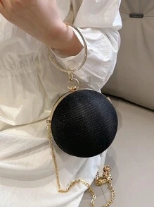 迷人,優雅,精緻,安靜的豪華亮片,時尚,奢華,閃亮的迷你閃粉球形手拿包,晚禮服包,晚禮服包,晚宴手拿包,適合派對女孩,女人,新娘,完美適用於派對,婚禮,舞會,晚宴/宴會 - 黑色 - 查看 2