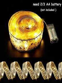 1pc Gold-plated Christmas Tree Shaped Decoration Pendant With Double-layered Ribbon - Gold - View 6