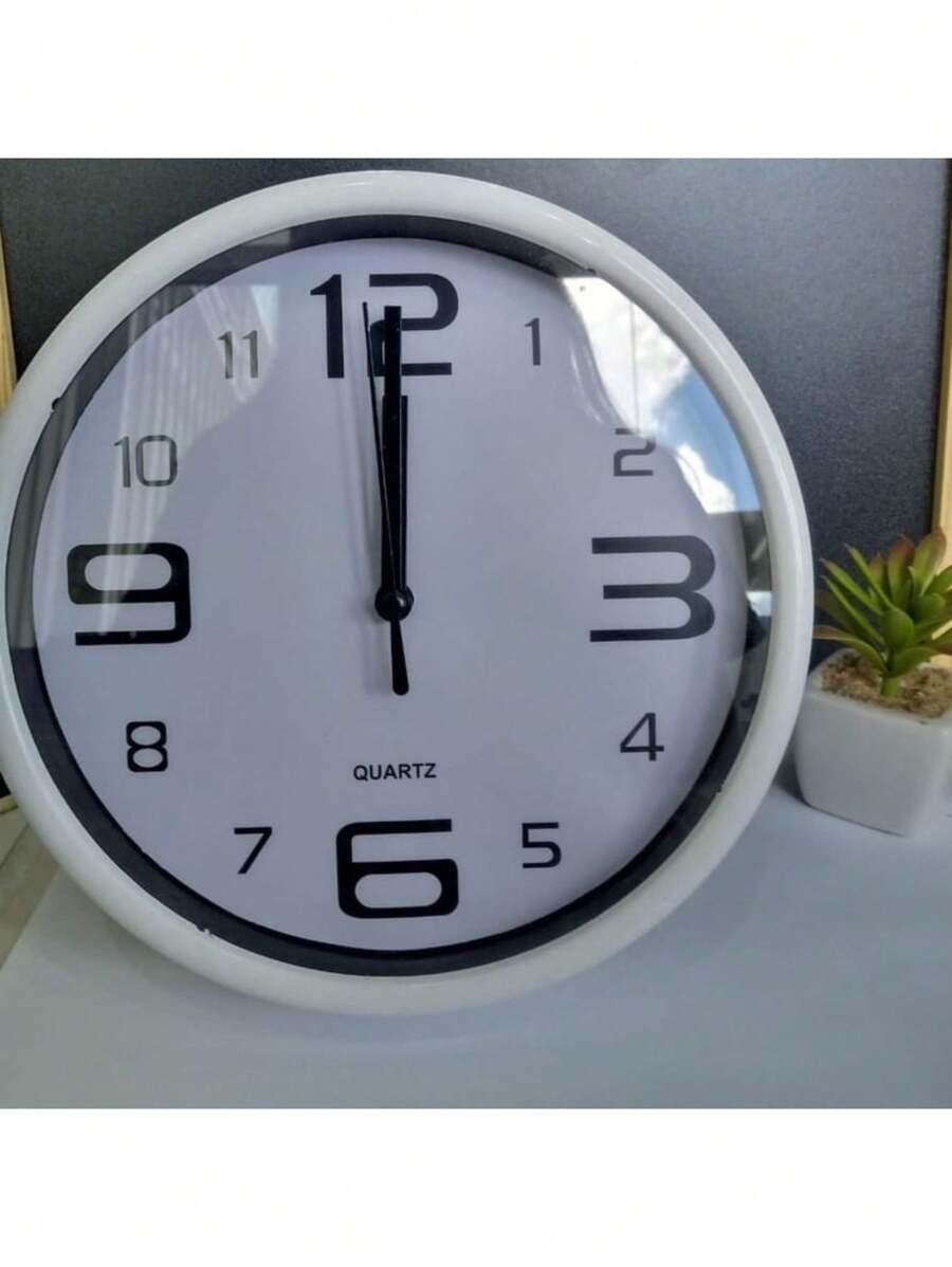relógio de parede redondo - Branco - Visão 1
