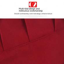 1pc White Pleated Chef Hat For Kitchen, Restaurant, Hotel Staff And Cake Shop Workers (unisex) - White - View 4