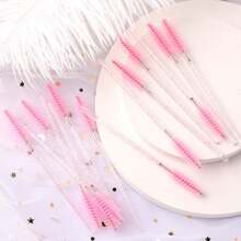 100pcs Disposable Eyelash Brush For Eyelash Extension, Mascara, Eyebrow Brush, Crystal Wand Makeup Tool,Eyebrow Brush,Eyeshadow Brush,Spoolie,Spoolie Brush,Giveaways - Multicolor - View 3