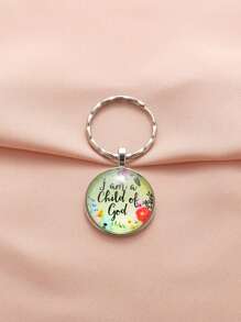 1入靈感聖經金句鑰匙扣- 給母親、朋友等完美禮物- 耐用金屬鑰匙扣和手提包、背包、汽車和耳機休閒吊飾