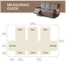 Waterproof Recliner Sofa Cover, Non-Slip Reclining Couch Covers For 1, 2 & 3 Seater, Recliner Couch Cover Furniture Protector With Elastic Straps - 卡其色 - 查看 7