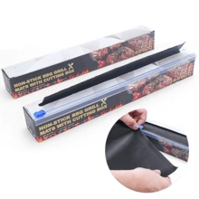 1 Roll, 2m Long, Black, Non-Stick, Teflon Bbq Grill Mat With Cutting Guide Strip, Bbq Tool - Black - View 2