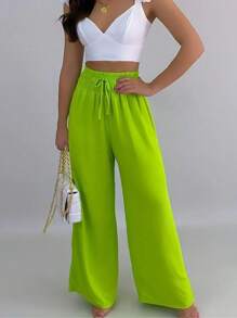 Women Pants - 青檸色 - 查看 1