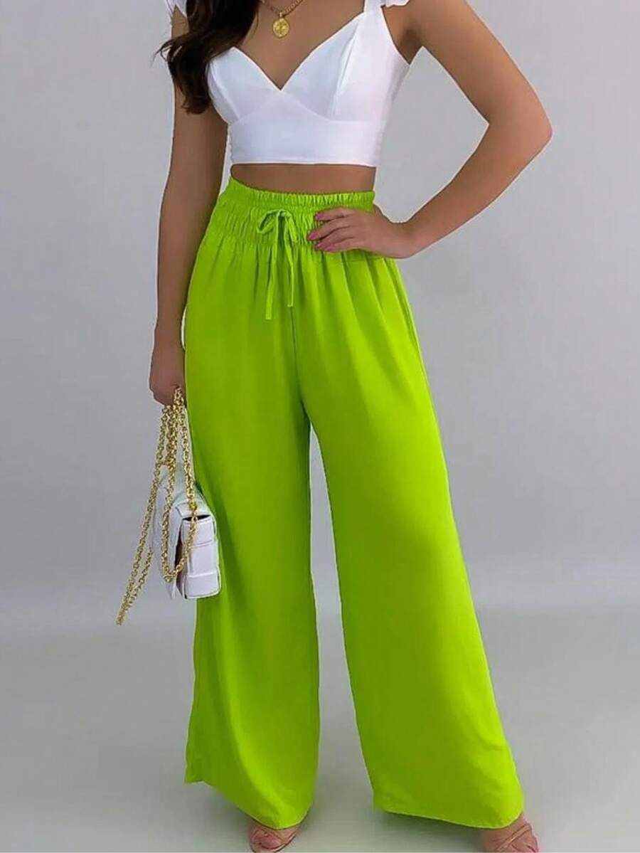 Women Pants - 青檸色 - 查看 1