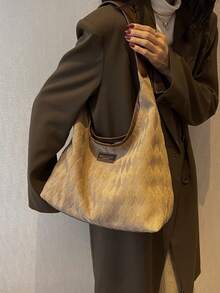 女士腋下包托特包 - 卡其色 - 查看 1