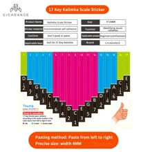 kalimba Set pegatina con kalimba Accesorios , notas musicales , adecuado para principiantes - multicolor - Ver 2