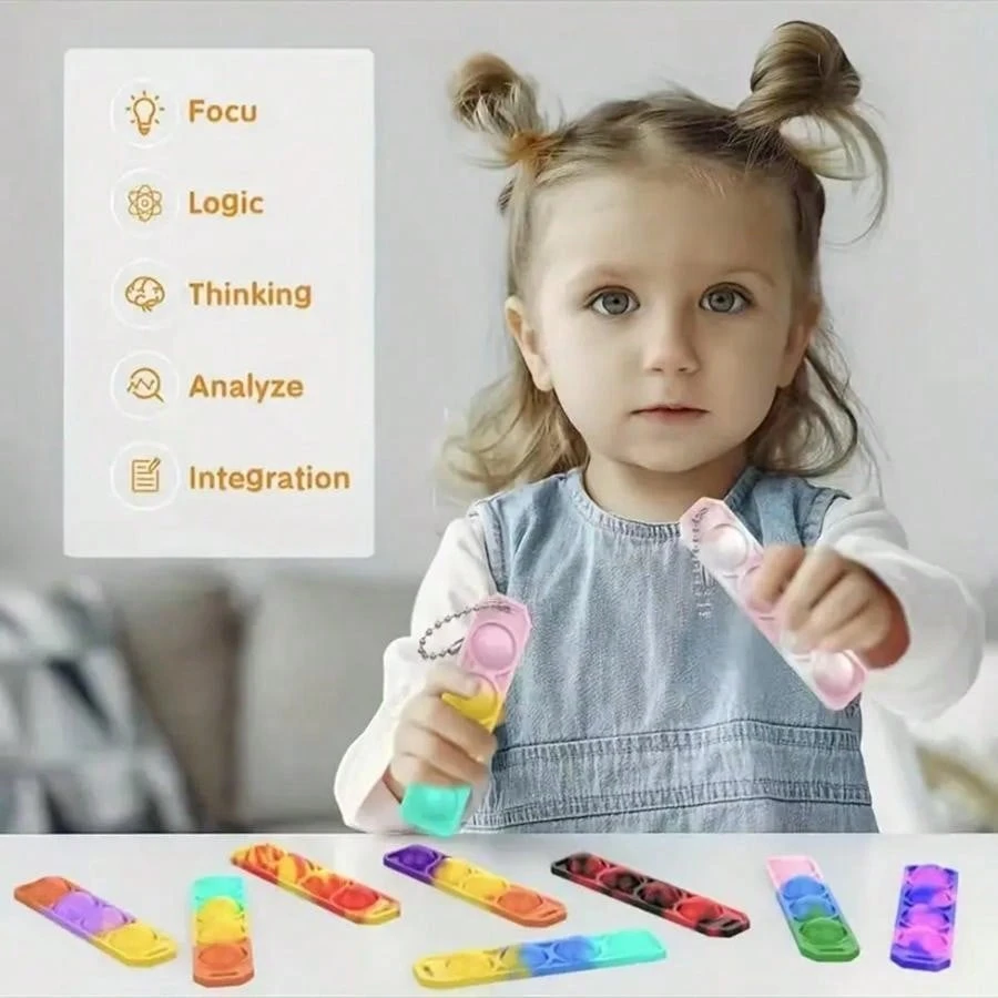 2x Fidget Toy Hühner Schlüsselanhänger - LED Anti Stress Spielzeug Mit Sound