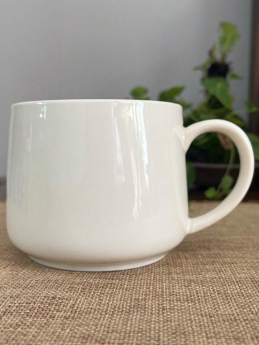 陶瓷杯,簡約風咖啡杯,適用於家庭和辦公室 - 白色 - 查看 1