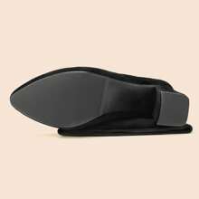 Women Spring Fall Comfort Thigh High Boots White Heels Pointy-Toe And High-Heel Over The Knee Boots Wedding Party Prom - 黑色 - 查看 5