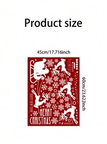 1pc Christmas Decoration Window Sticker Waterproof Adhesive For Shop Window/Glass Door Scene Decoration