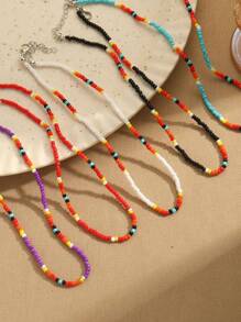 1盒13格隨機彩色4mm亞克力珠子字母珠子龍蝦扣跳環花瓣形盒子+1把剪刀+1條彈性繩+2條虎絲線,適用於diy手鍊、項鍊、耳環飾品diy套件 - 彩色 - 查看 6