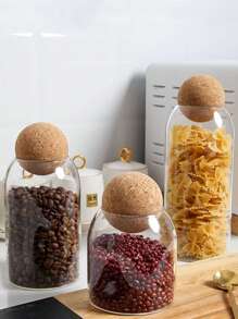 圓木蓋玻璃罐,適用於食品存儲 - 無色 - 查看 6