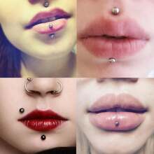Labret Barbell 10PCS Monroe Lip Barbell Ring Helix Earring Tragus Cartilage Studs Surgical Steel Piercing Jewelry for Women Men