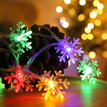 1 件，236.22 英寸 40LED，用 LED 雪花灯串点亮您的家，这个假日季节 USB LED 灯串，铜银线花环灯，防水仙女灯，室内外装饰，花园房间装饰，婚礼新娘生日派对用品，节日配件圣诞装饰，圣诞灯，仙女灯 - 暖白色 - 查看 8