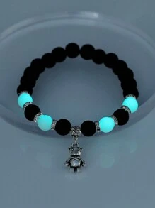 Nooxian 1pc Yoga/Meditation Glow In The Dark Lotus Beaded Bracelet For Women (Random Bead Count) - Multicolor - View 5