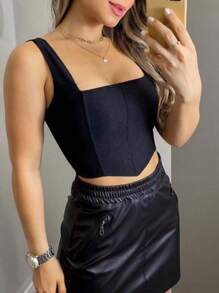 Women Tank Tops & Camis - 黑色 - 查看 2