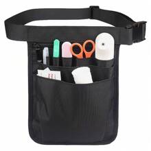1pc Black Nurse Tool Waist Bag Portable First Aid Medical Supplies Storage Bag, European And American Style