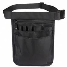 1pc Black Nurse Tool Waist Bag Portable First Aid Medical Supplies Storage Bag, European And American Style