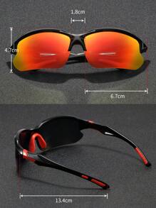 1 件男士偏光太阳镜，运动骑行户外眼镜街头海滩配件太阳镜太阳镜遮阳镜适合夏季海滩度假、户外、旅行 - 橘色 - 查看 5