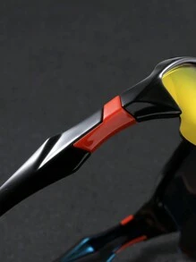 1 件男士偏光太阳镜，运动骑行户外眼镜街头海滩配件太阳镜太阳镜遮阳镜适合夏季海滩度假、户外、旅行 - 橘色 - 查看 3