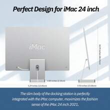 Minisopuru銀色usb Hub,與imac 24英寸 2021年版本兼容,帶有m.2 Nvme固態硬盤插槽(未包括固態硬盤)和10gbps Usb C/a 3.2 Sd/tf卡讀卡器多種端口 7 合 1,與imac配件hub兼容。 - 銀色 - 查看 6