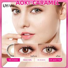 UYAAI Aoki Series Colored Contact Lenses 1 Year Disposable Cosplay Makeup - aoki caramen - Xem 3